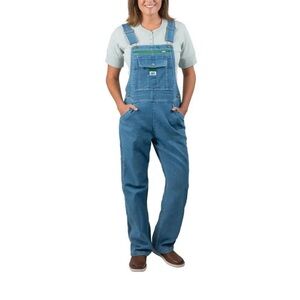 Liberty Woman’s 100% Cotton Relaxed Fit Bib Blue Overalls, Sz Tag 32x30, fits 28